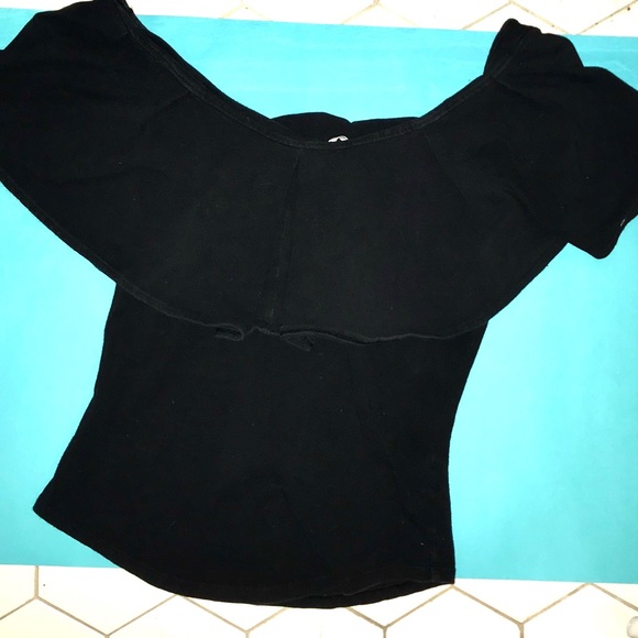 Sold Free People Off Shoulder Black Tula Top - Picture 6 of 9